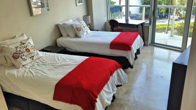 bedroom featuring access to outside