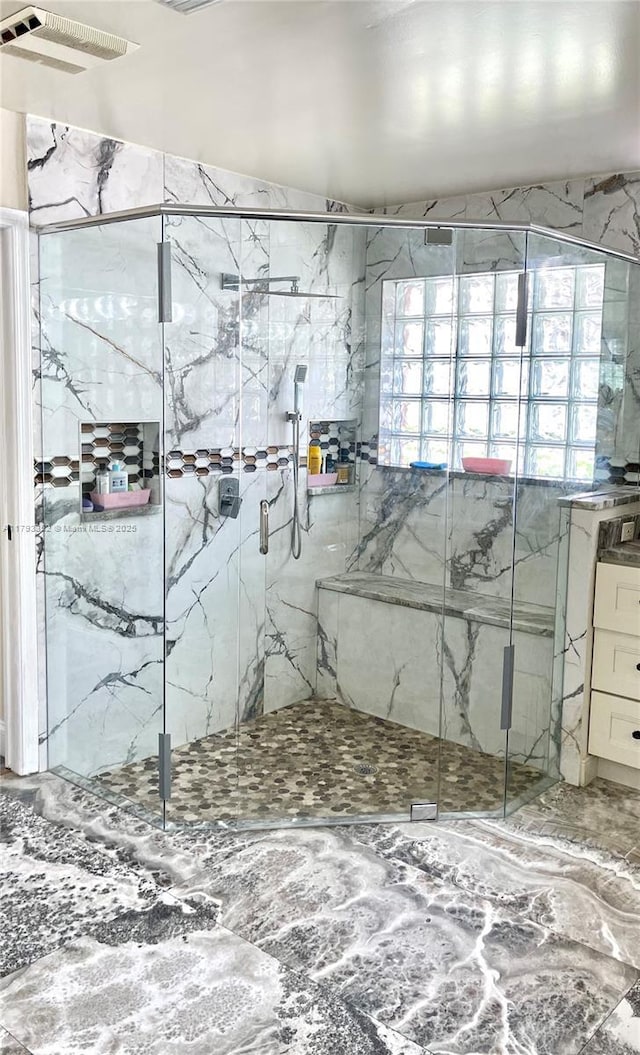 12022 Classic Dr, Coral Springs, FL 33071 - full bathroom featuring a marble finish shower and vanity