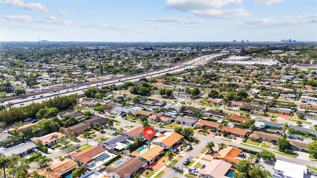 drone / aerial view with a residential view