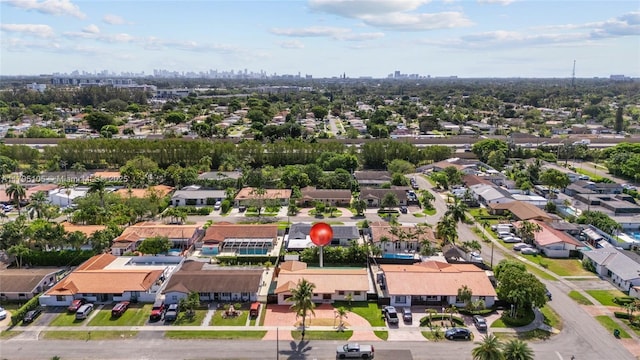 aerial view with a residential view