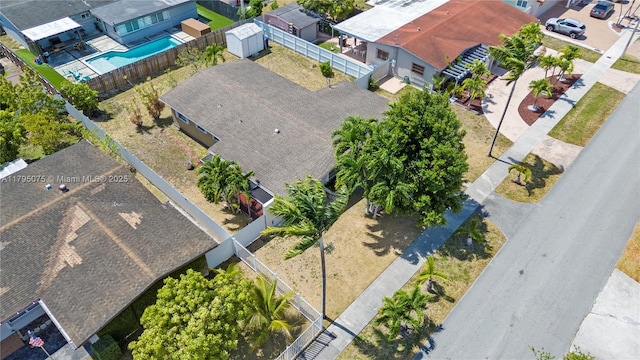 aerial view with a residential view