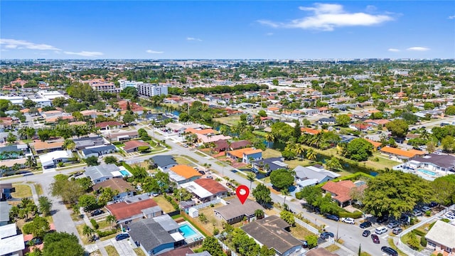 drone / aerial view with a residential view