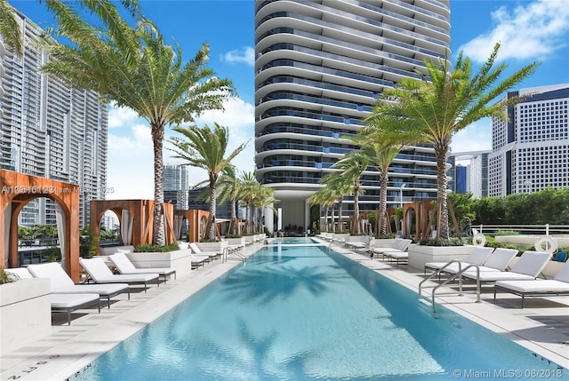 pool featuring a patio
