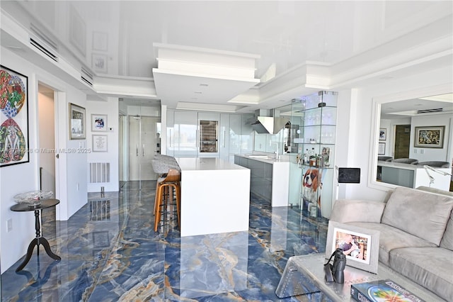 401 Ocean Dr Unit 1003, Miami Beach, FL 33139 - living room with visible vents and marble finish floor