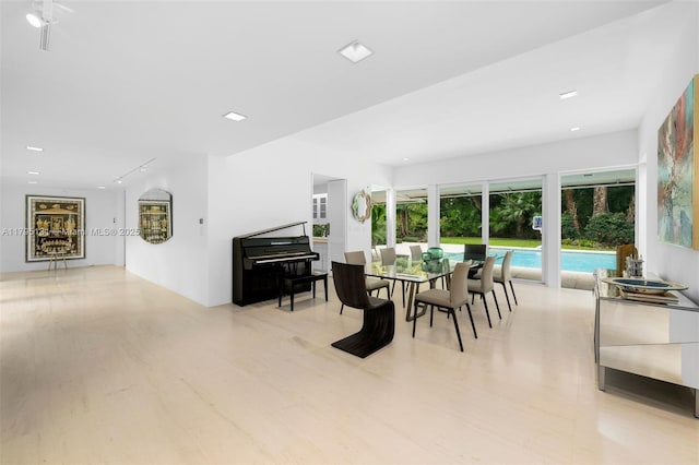 dining room with wood finished floors