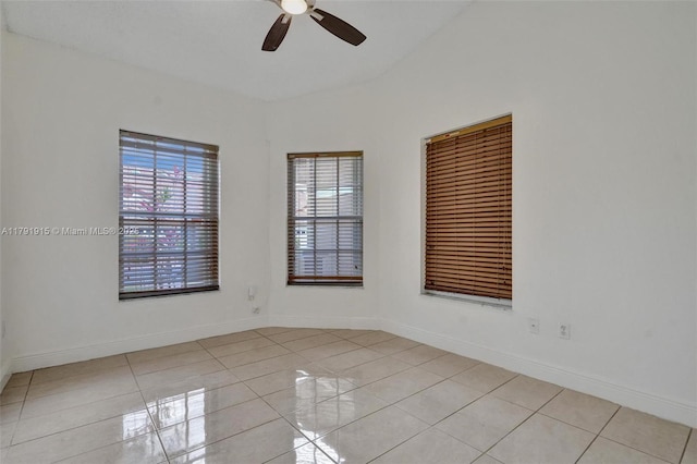 9751 Malvern Dr, Tamarac, FL 33321 - spare room featuring baseboards, ceiling fan, and light tile patterned flooring