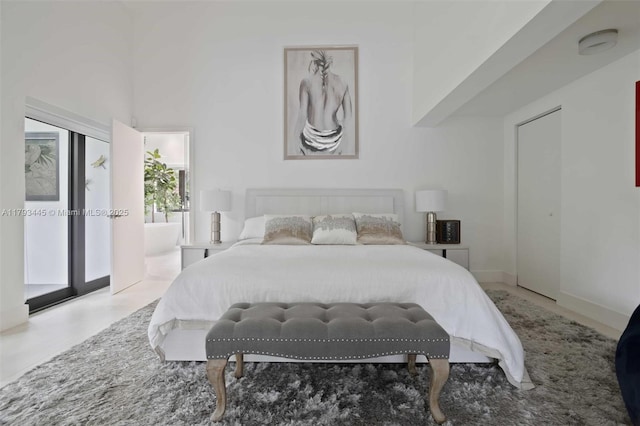 bedroom featuring access to exterior