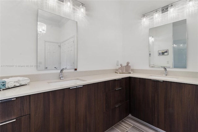 full bath with double vanity and a sink