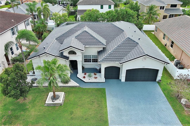 aerial view with a residential view