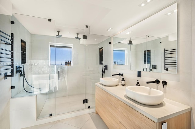 16485 Collins Ave Unit 2438, Sunny Isles Beach, FL 33160 - full bath with a sink, a shower stall, and a wealth of natural light