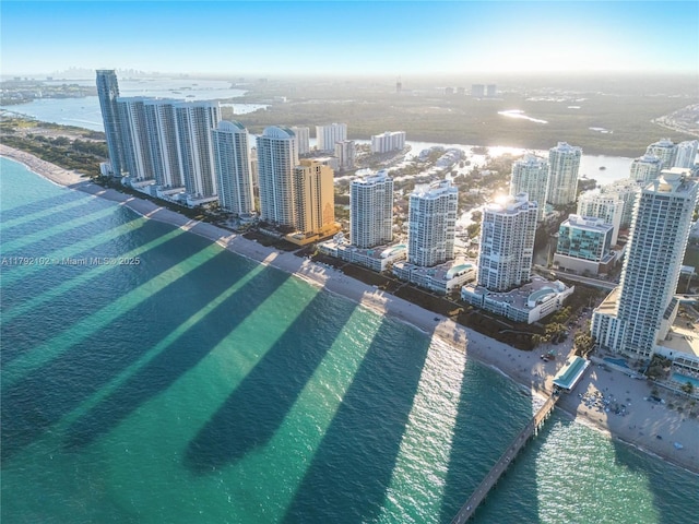 16485 Collins Ave Unit 2438, Sunny Isles Beach, FL 33160 - aerial view featuring a water view and a city view