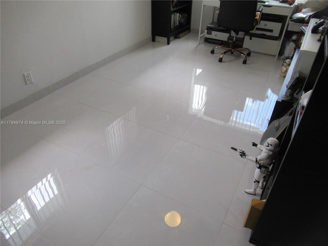 view of tiled home office