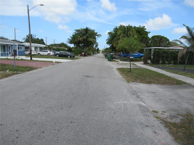 view of road with street lights
