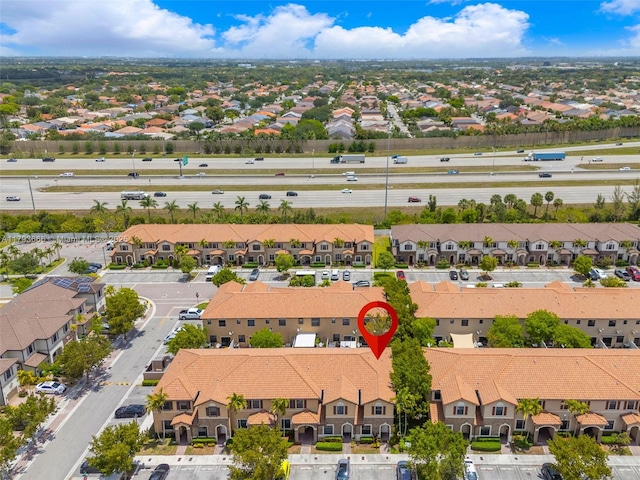 drone / aerial view with a residential view