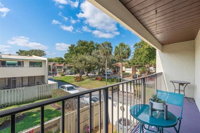 balcony with a residential view