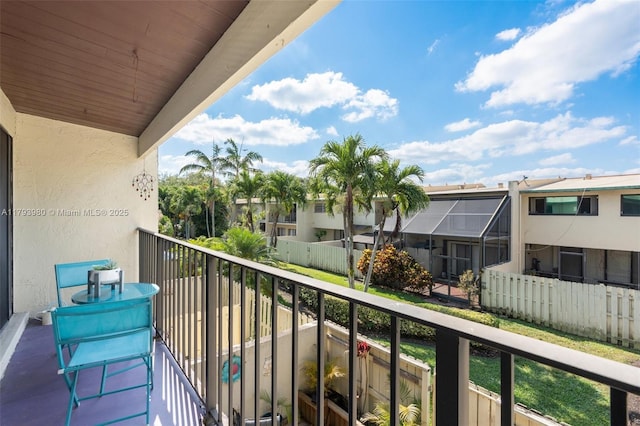 balcony with a residential view