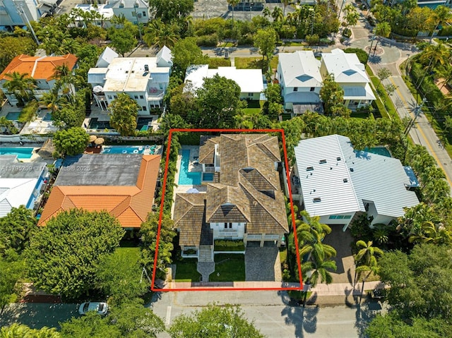 bird's eye view featuring a residential view