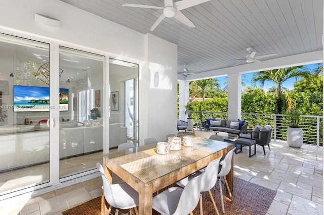 689 Glenridge Rd, Key Biscayne, FL 33149 - sunroom with stone tile flooring