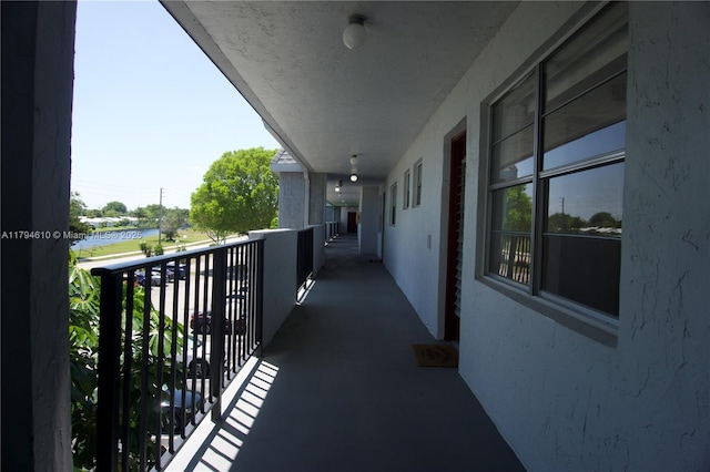 balcony with a water view