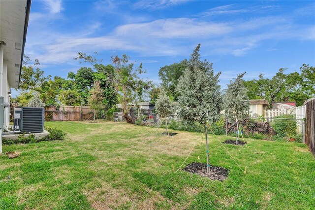 7806 NW 68th Ave, Tamarac, FL 33321 - view of yard featuring a fenced backyard and central AC