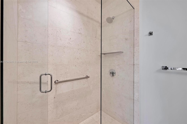 bathroom featuring a stall shower