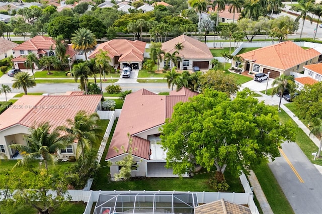 aerial view with a residential view