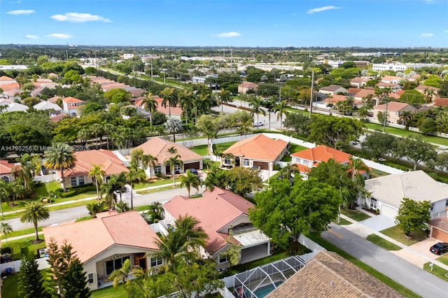 drone / aerial view with a residential view
