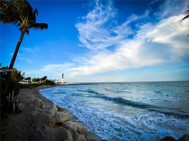 water view featuring nearby beach