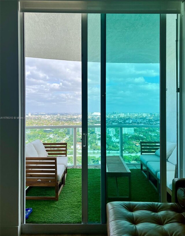 2101 Brickell Ave Unit 3208, Miami, FL 33129 - doorway to outside featuring a city view