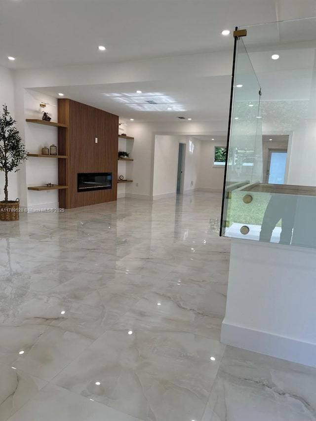 360 NE 118th St, Miami, FL 33161 - interior space featuring a fireplace, recessed lighting, and marble finish floor