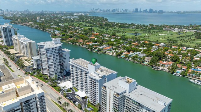 5700 Collins Ave Unit 10D, Miami Beach, FL 33140 - drone / aerial view of skyline and a nearby body of water