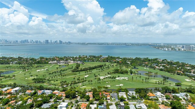 5700 Collins Ave Unit 10D, Miami Beach, FL 33140 - aerial view of a nearby body of water, city skyline, and a local golf course