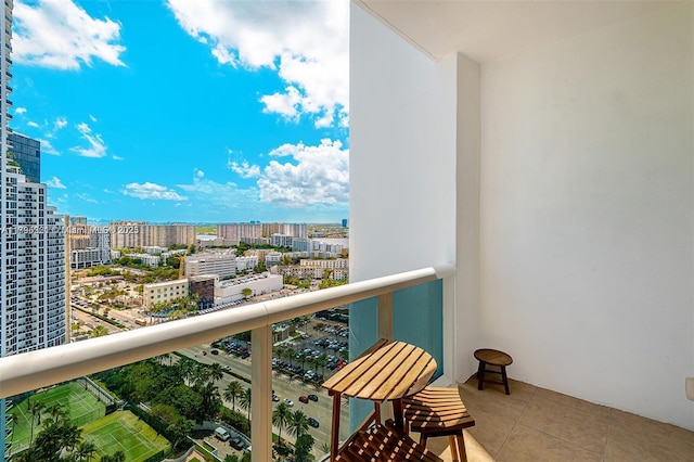 balcony with a city view