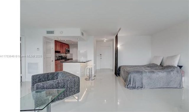 bedroom with visible vents