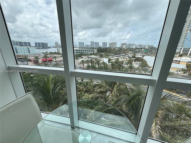 balcony featuring a city view