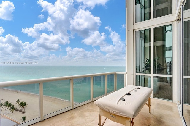 balcony with a water view