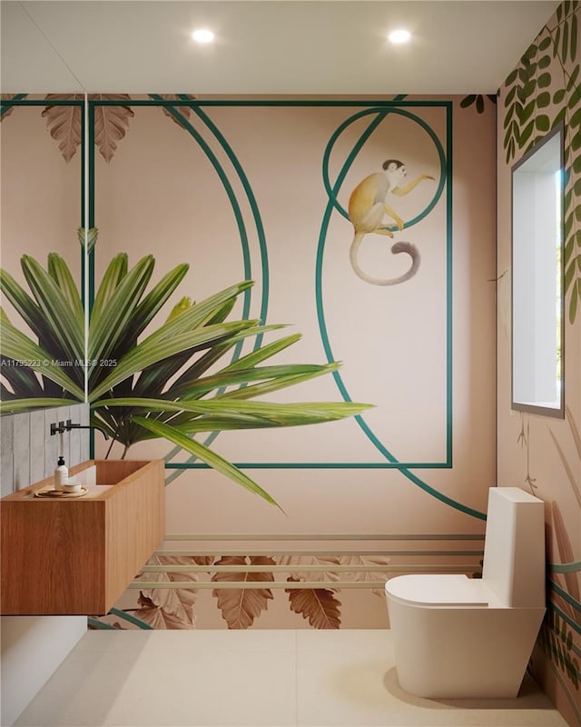 bathroom featuring tile patterned floors and toilet