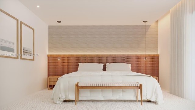 bedroom with carpet