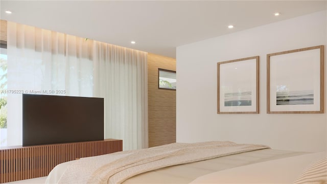 bedroom with recessed lighting