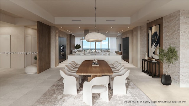 dining area featuring visible vents