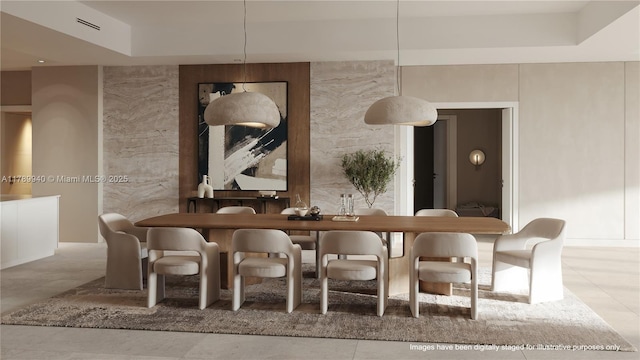 dining room with visible vents