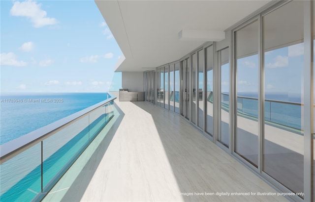balcony with a water view