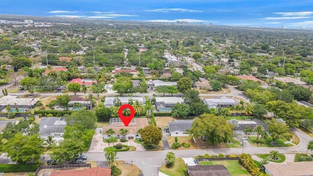aerial view with a residential view