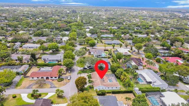 bird's eye view with a residential view