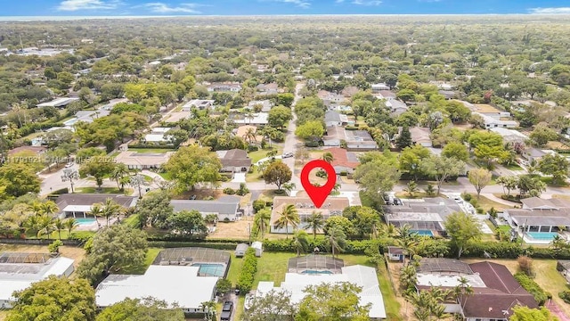 bird's eye view with a residential view