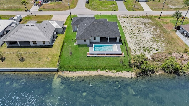 1427 NW 17th St, Cape Coral, FL 33993 - birds eye view of property with a water view and a residential view