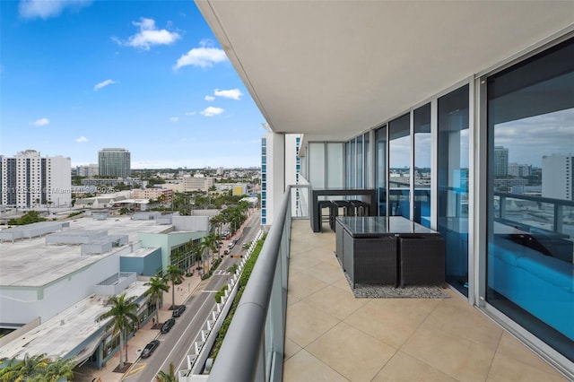 balcony with a city view