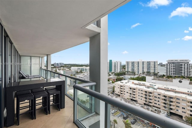 balcony featuring a view of city
