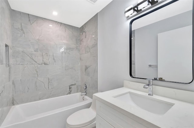 8055 Sweetbriar Way, Boca Raton, FL 33496 - bathroom featuring shower / tub combination, toilet, and vanity