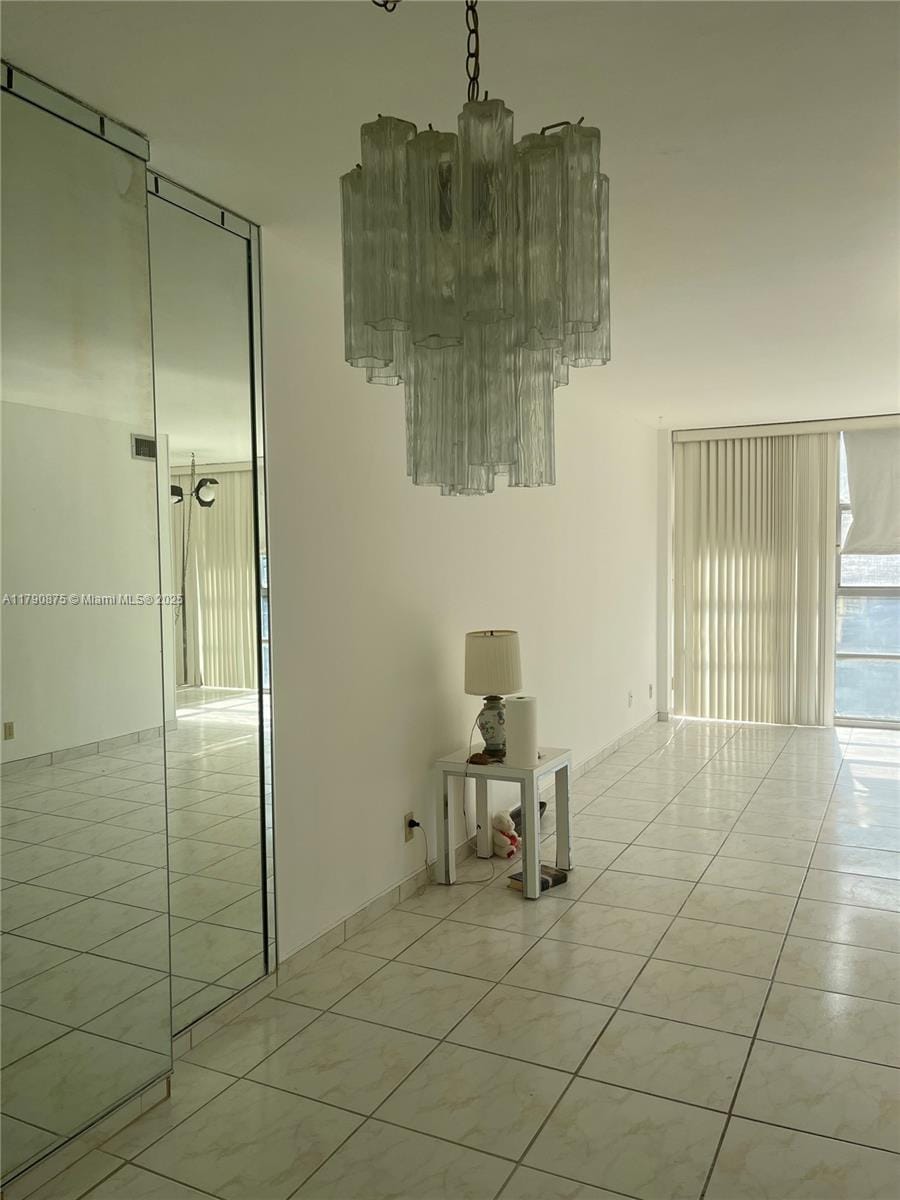 interior space with light tile patterned flooring